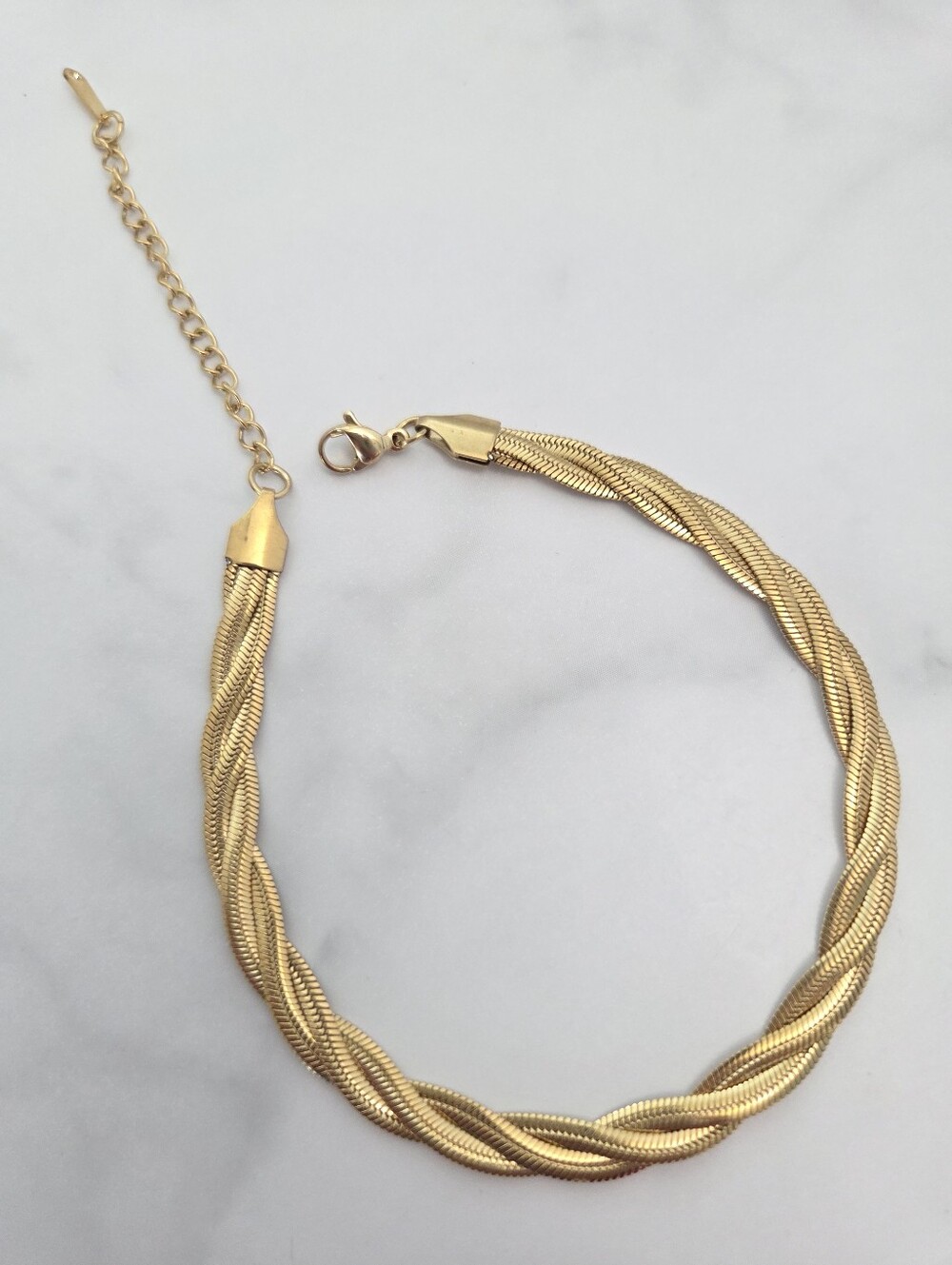 Gold Braided Rope Chain Anklet Elegant Textured Ankle Bracelet - Picture 13 of 16